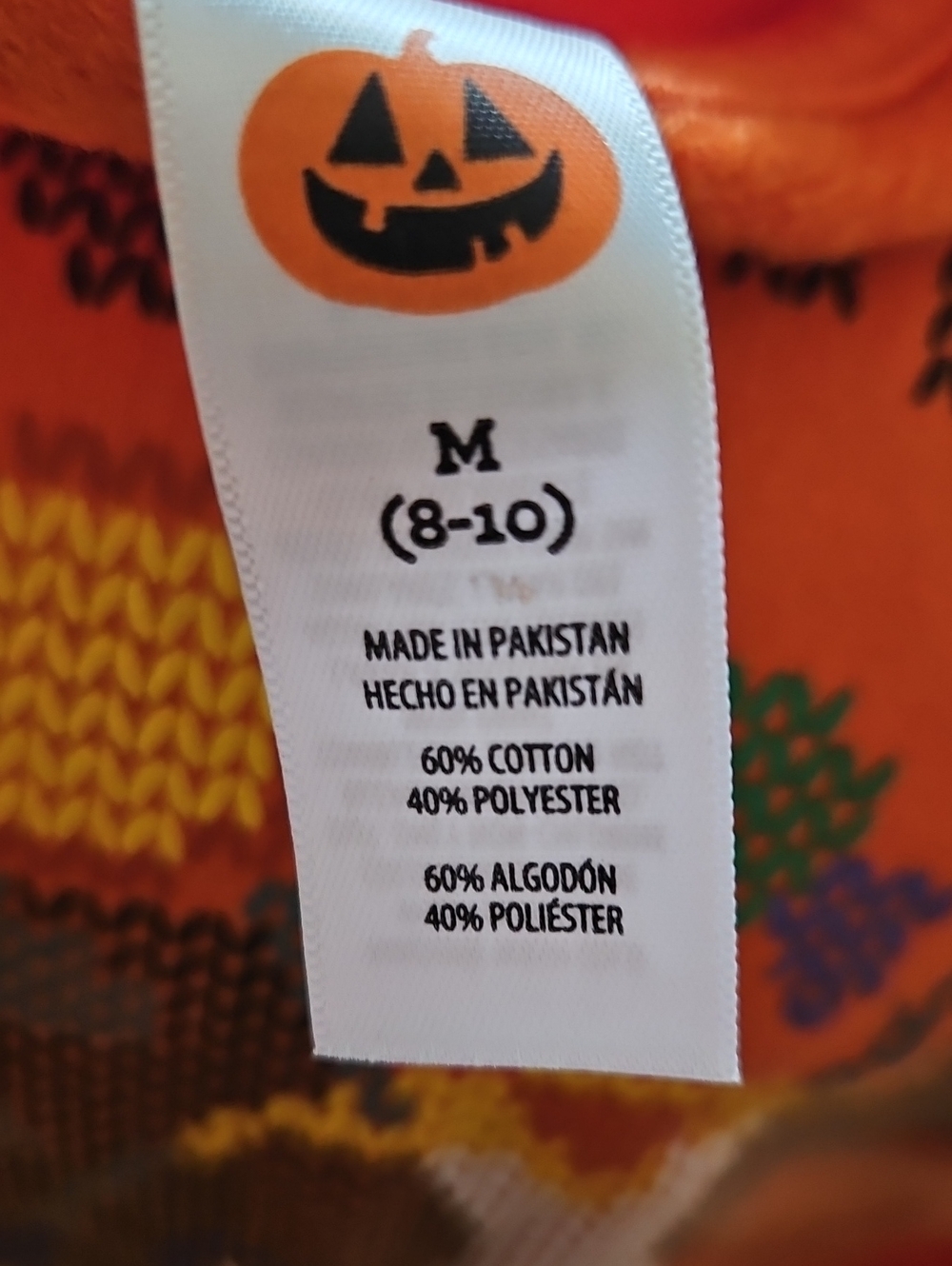 Halloween Dog Trick or Treat Orange Crewneck Sweatshirt Adult Size M - Picture 4 of 6